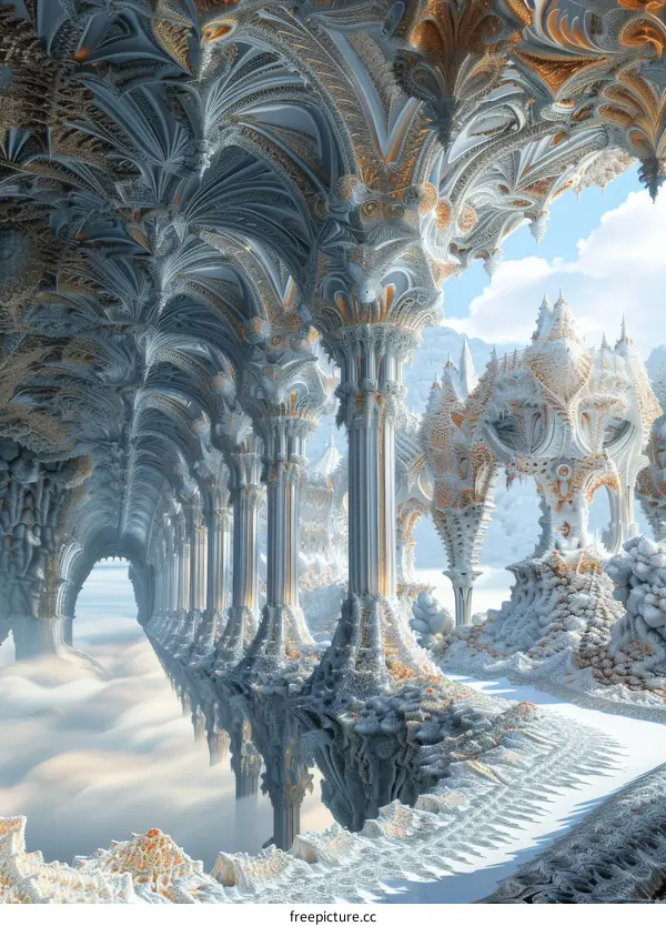 Frozen Palace: A Mystical Ice Architecture
