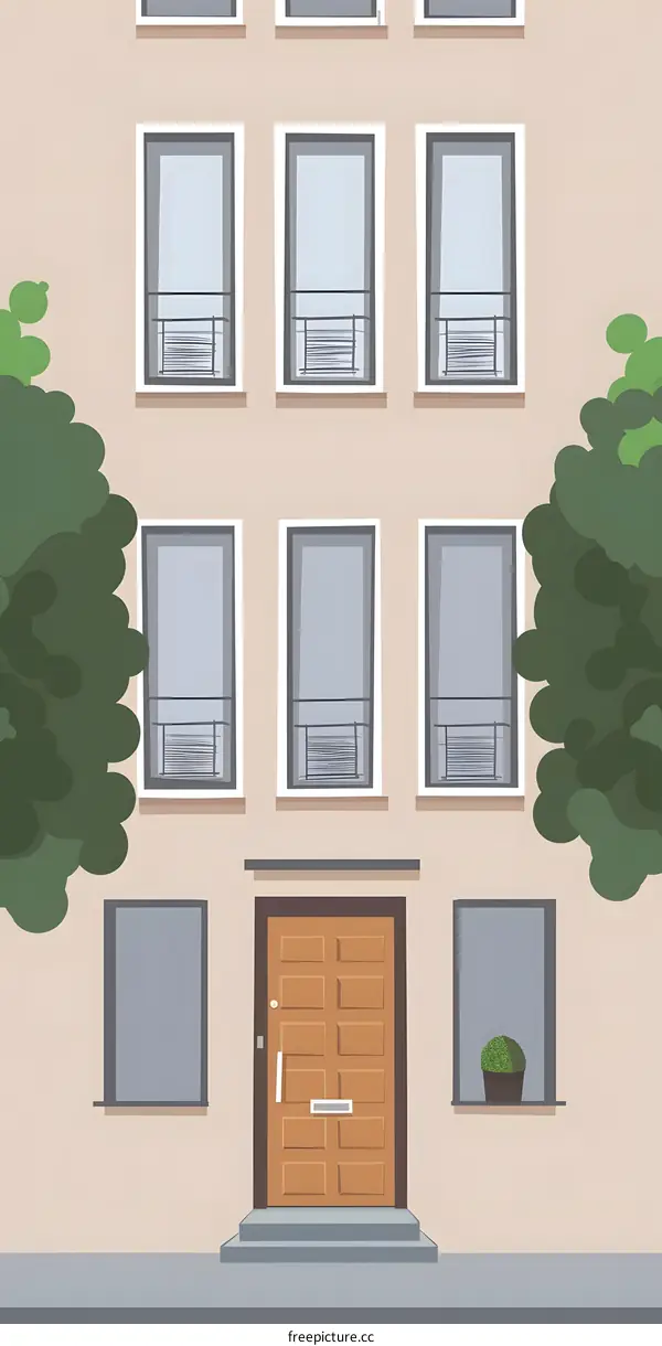 Simple Illustration of a Building Facade