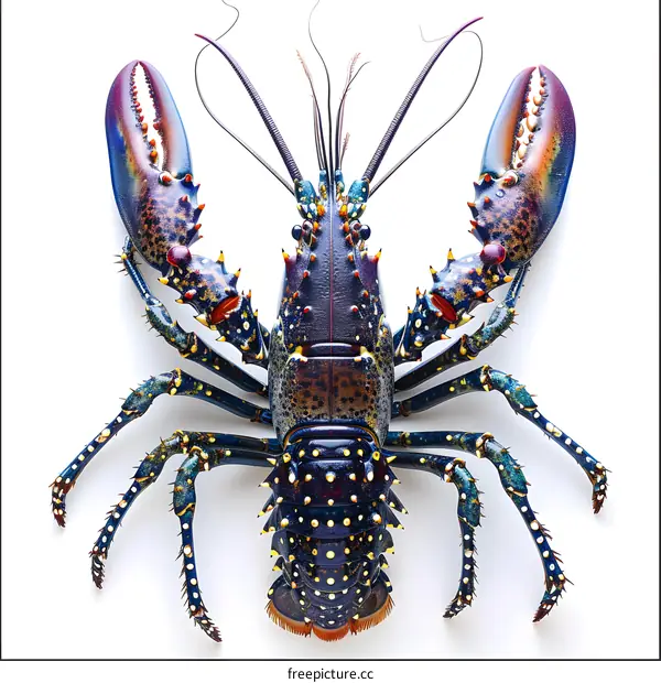 Colorful Lobster on White Background