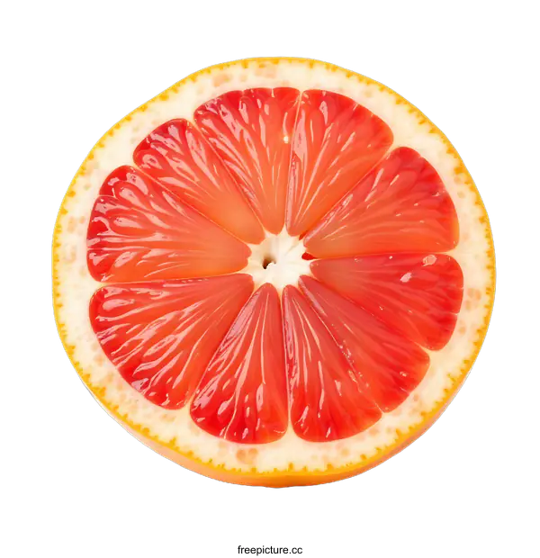 [Transparent Background PNG]Close-up View of a Grapefruit Slice