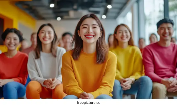 Happy Audience Listening to a Presentation