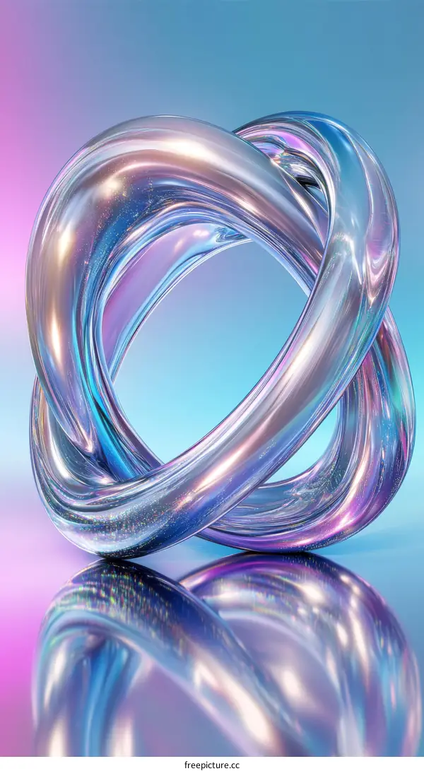 Abstract Intertwined Rings of Colorful Glass