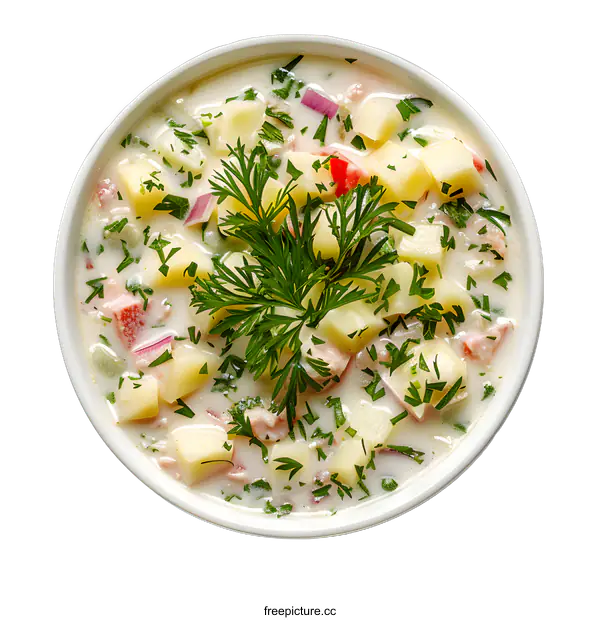 [Transparent Background PNG]Bowl of cold summer soup