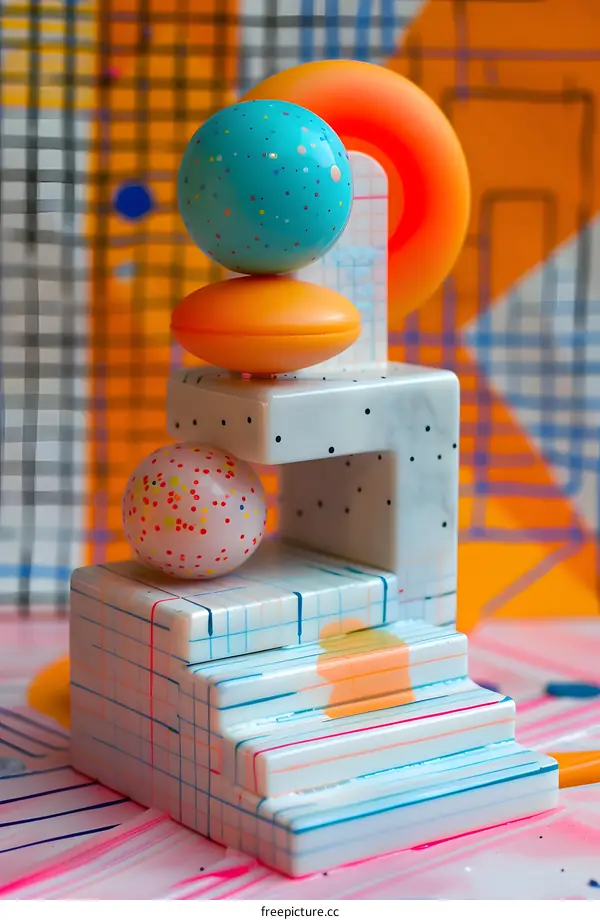 playful still life with geometric shapes