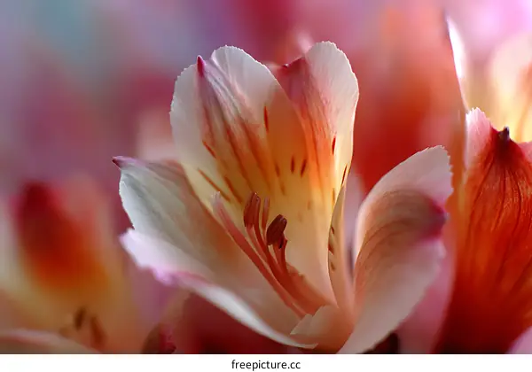 Close-up View of Vibrant Alstroemeria Flowers