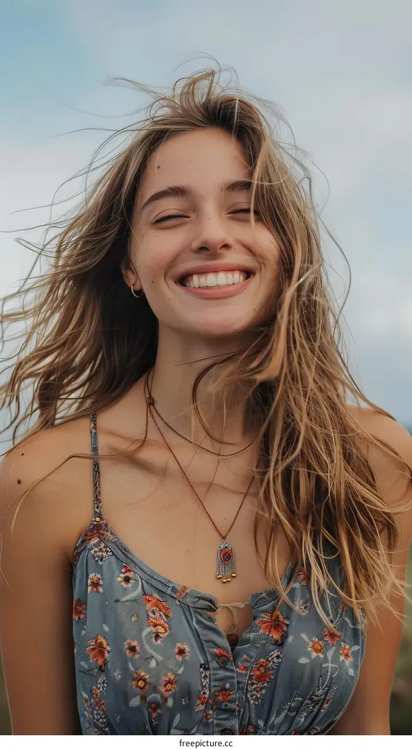 Beautiful Woman Smiling Outdoors
