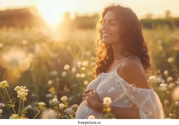 Pregnant Woman Enjoying Nature