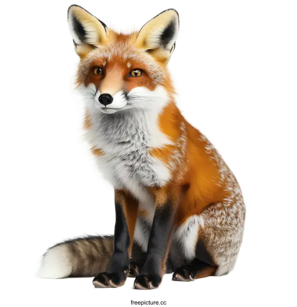 [Transparent Background PNG]Red Fox Portrait Against White Background