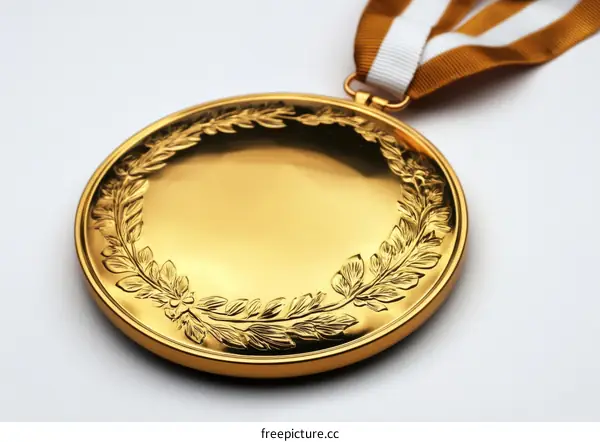 Golden Medal with Ribbon