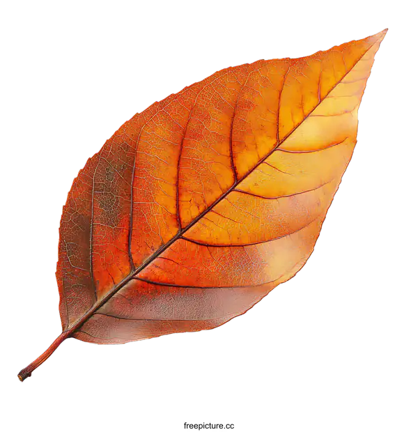 [Transparent Background PNG]Closeup of a Vibrant Autumn Leaf
