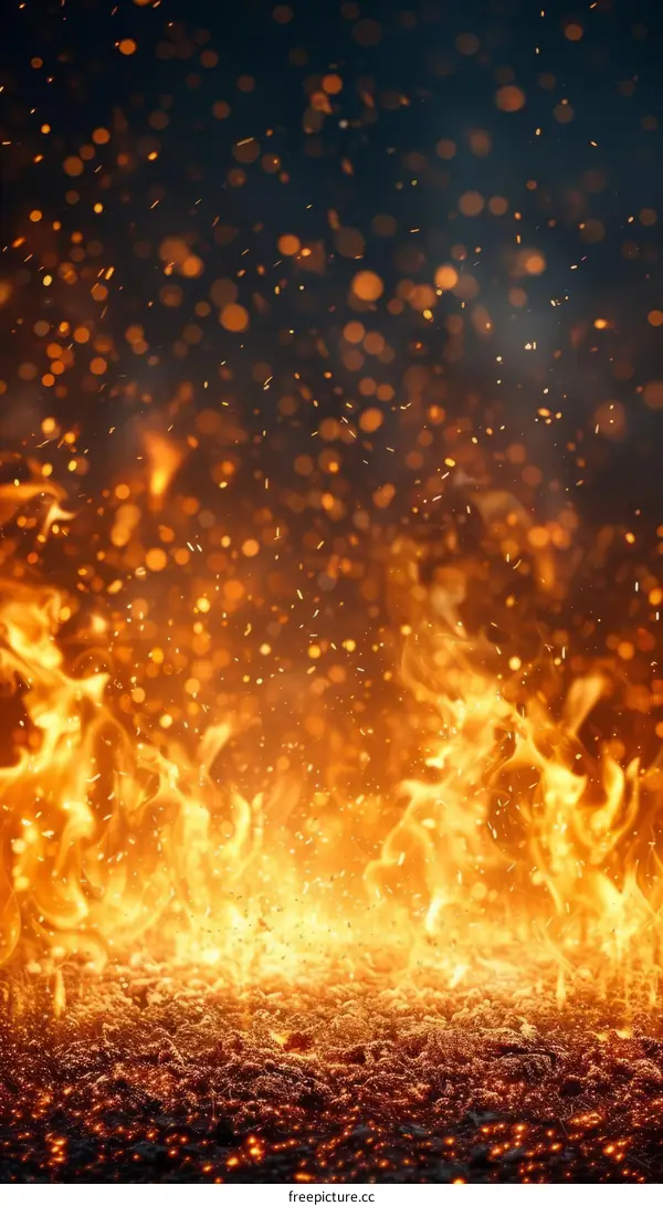 Fire and Sparks on the Ground