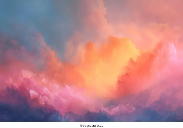 Abstract Colorful Cloudscape Painting
