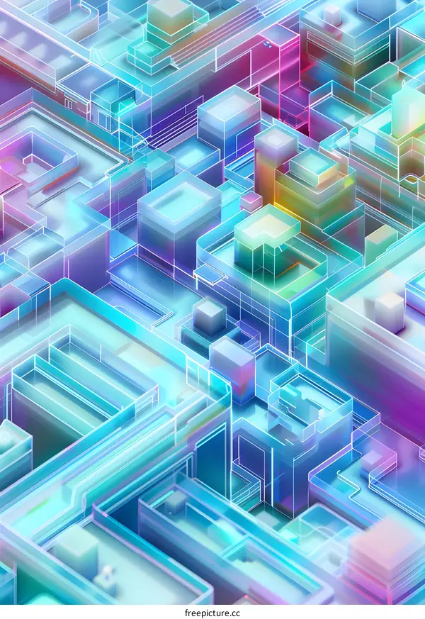 Abstract Geometric Shapes with Neon Colors