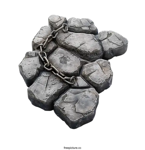 [Transparent Background PNG]Rock Formation with Chain