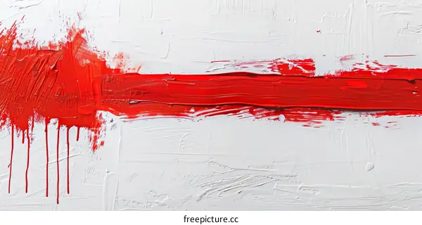 Red and White Abstract Painting