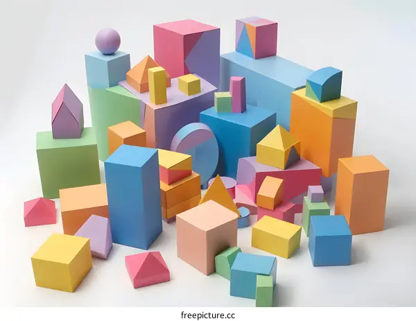 Colorful Geometric Shapes Abstract Background