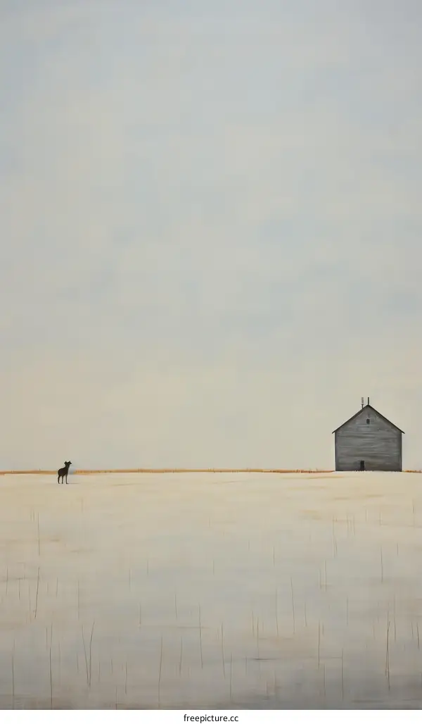 dog looking at a house in the distance