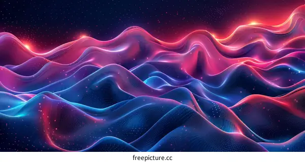 3D Landscape with Lines of Light