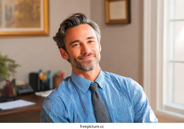 Professional Male Portrait in Office Setting