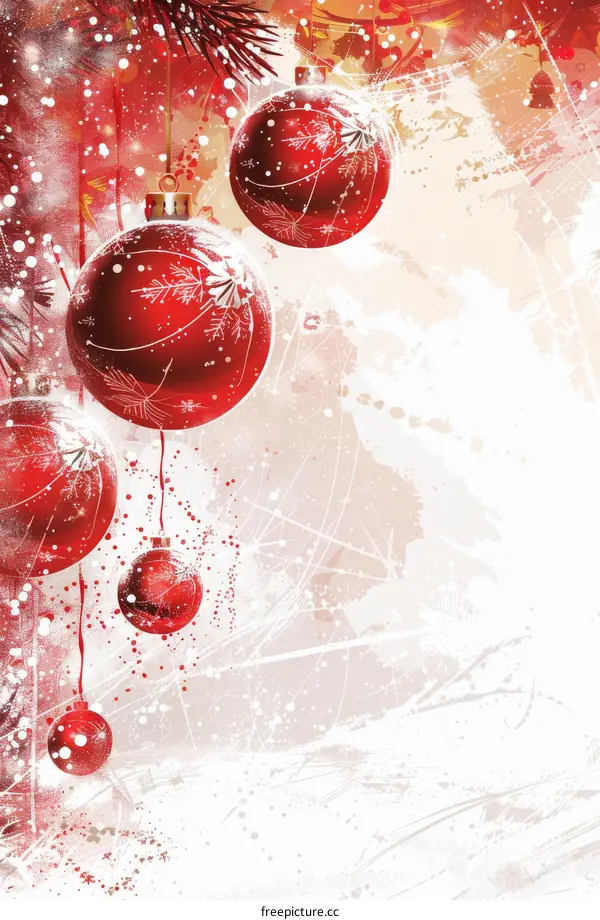 Christmas Ornaments with Red Snowflakes