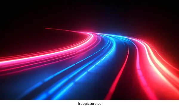 Abstract Neon Light Trails