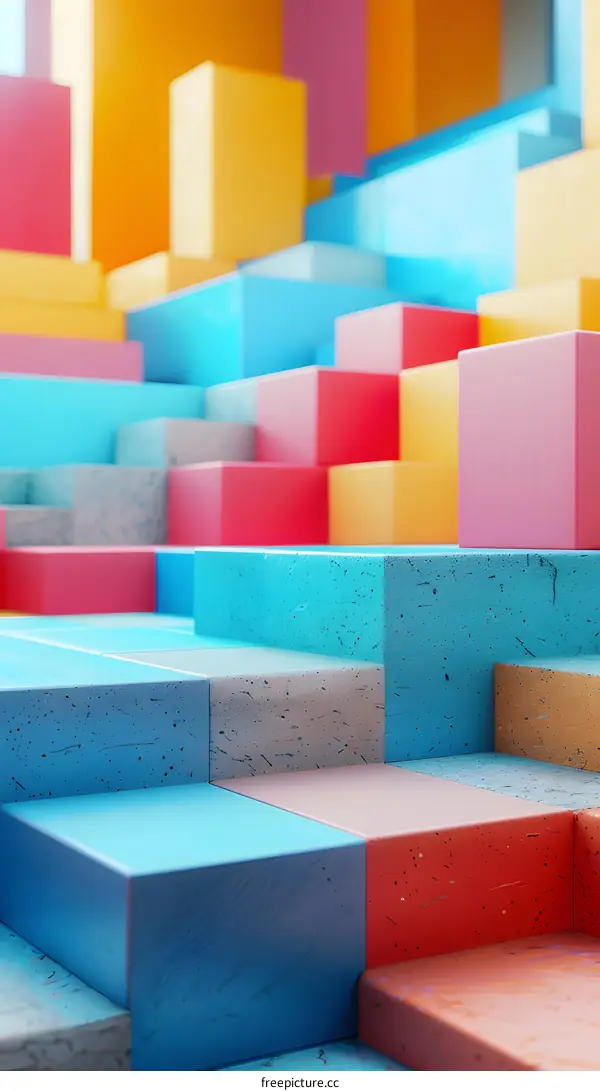 Colorful 3D geometric shapes