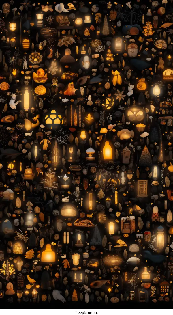 A collection of various objects and symbols