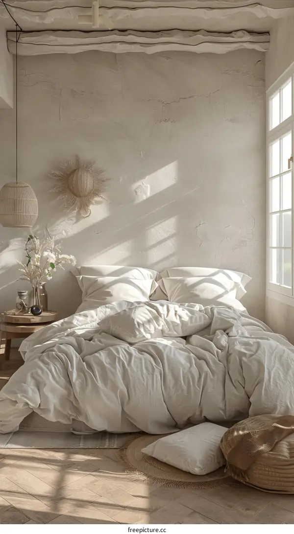 Cozy Bedroom with Minimalist Simplicity Comfort