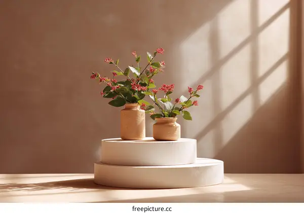 Elegant Floral Arrangement in Rustic Vase