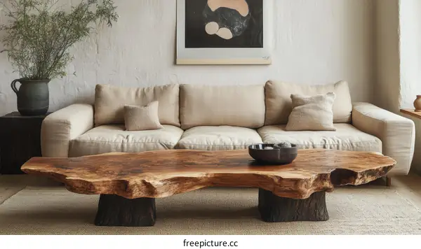 Modern Rustic Living Room with Coffee Table