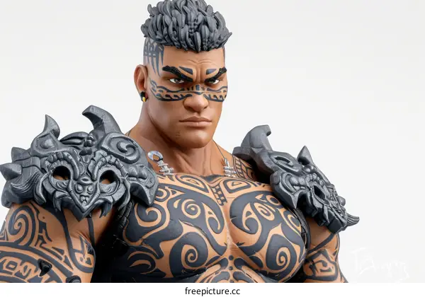 Polynesian warrior statue