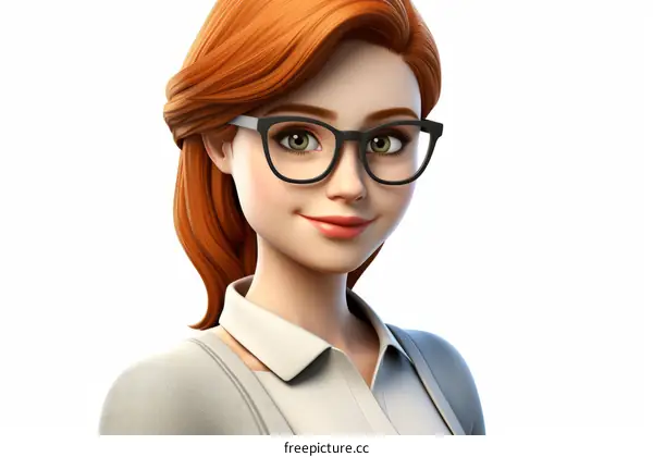 Redhead woman wearing glasses