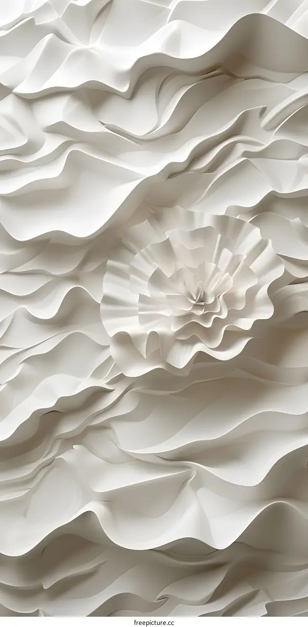 Abstract White Flower Sculpture Wall Art