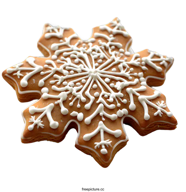 [Transparent Background PNG]Gingerbread Snowflake Cookie