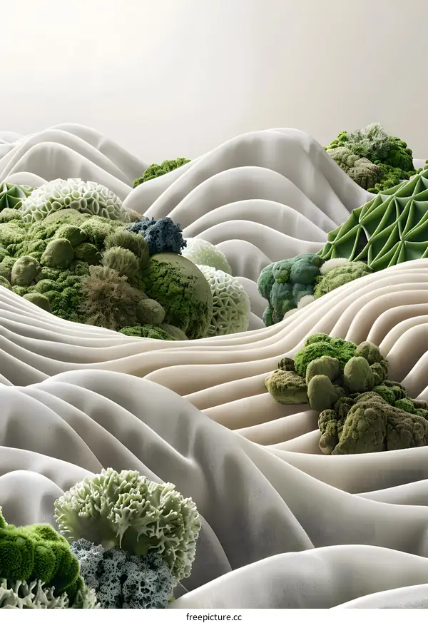 Abstract Landscape with Green Moss