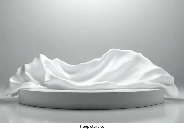 White Fabric Draped Display Stand