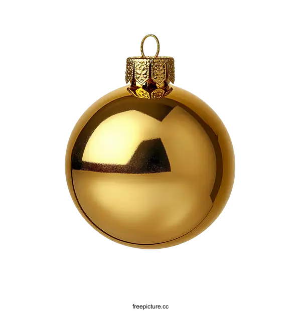 [Transparent Background PNG]Golden Christmas Ornament Ball Decoration