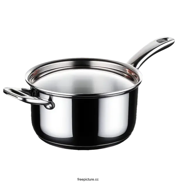 [Transparent Background PNG]Stainless Steel Cooking Pot with Lid