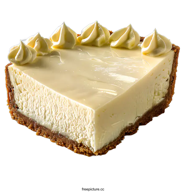 [Transparent Background PNG]Close-up photo of a slice of cheesecake