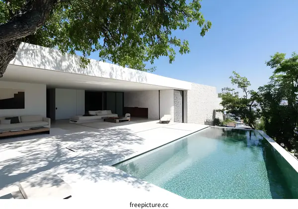 Modern Minimalist Home With Infinity Pool And Lush Greenery