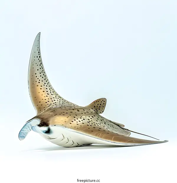 Spotted Eagle Ray on White Background