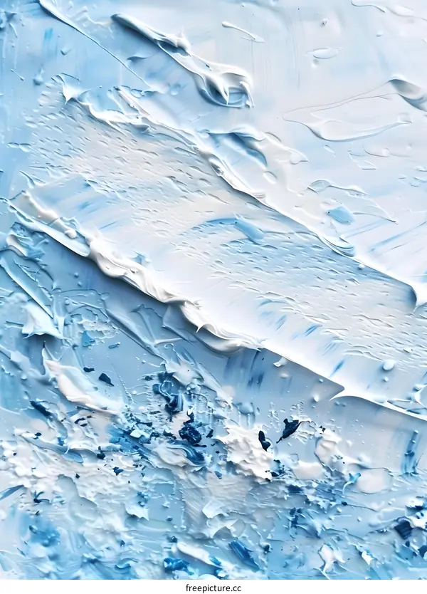 Abstract Blue and White Paint Texture