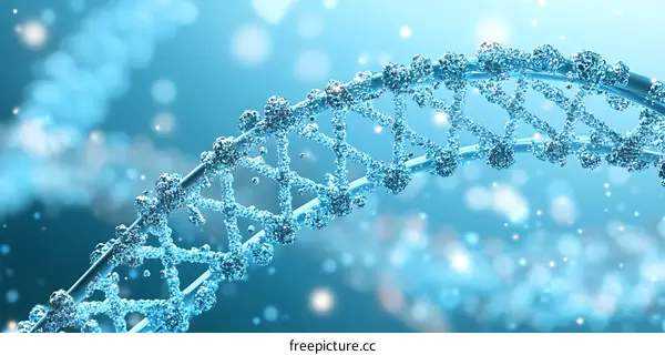 DNA Structure Illustration in Light Blue