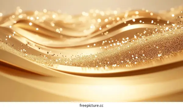 Golden Waves Abstract Illustration