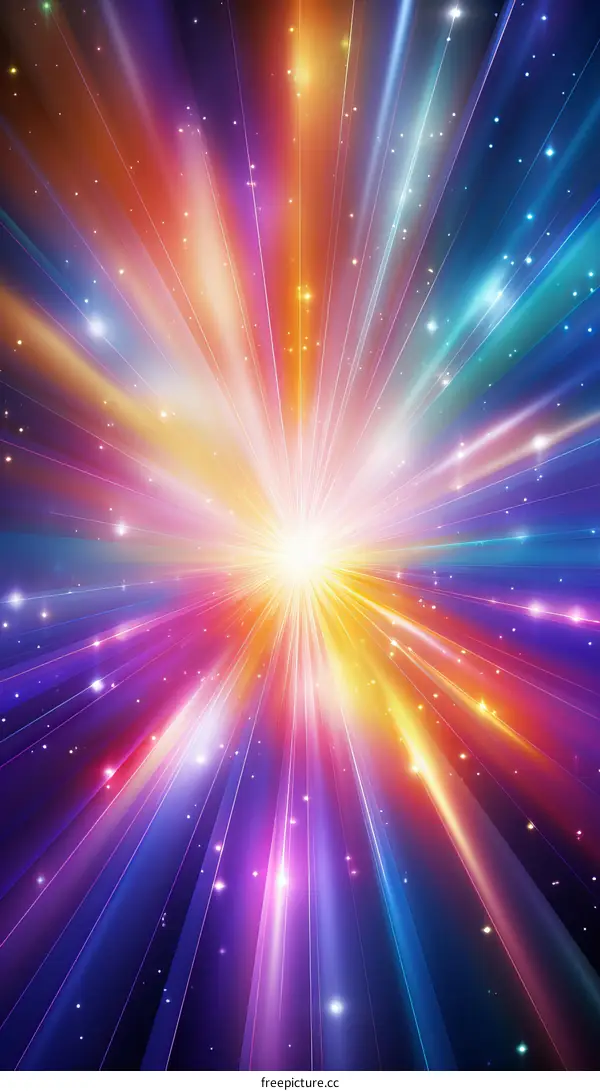 Colorful and Vibrant Light Ray Bursts Background