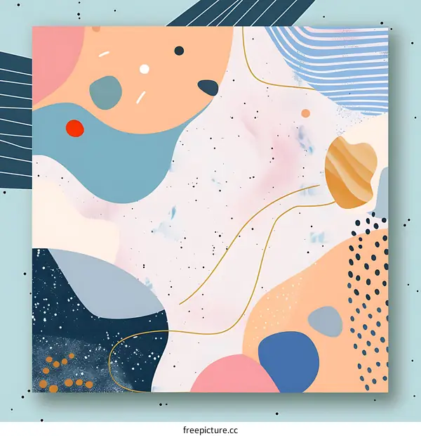 Abstract Background with Geometric Shapes and Organic Elements