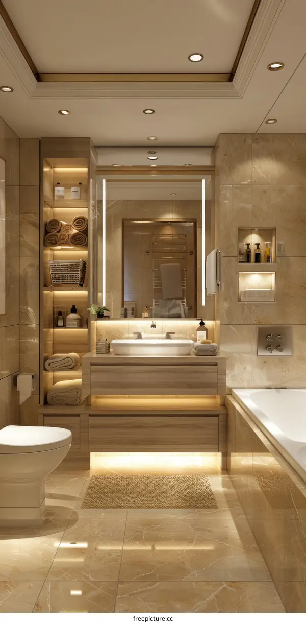 Modern Luxury Bathroom Design Illustration