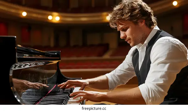 Classical Concert Pianist Performing Solo