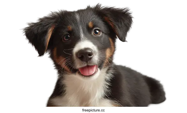 [Transparent Background PNG]Adorable Puppy Portrait Against White Background