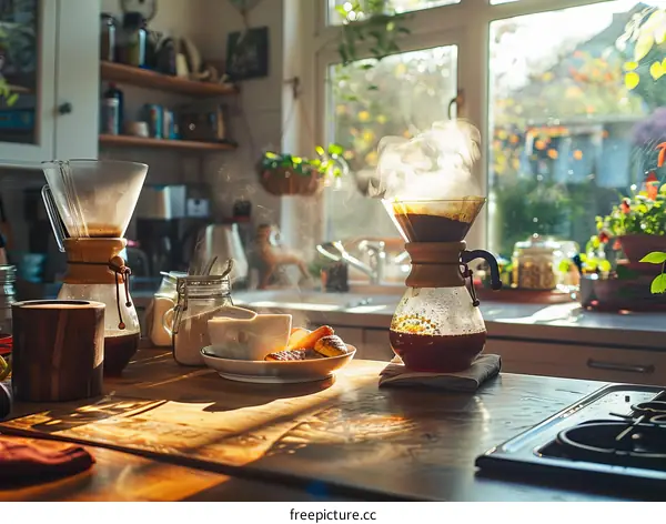 Brewing Coffee in a Chemex with Sunlight